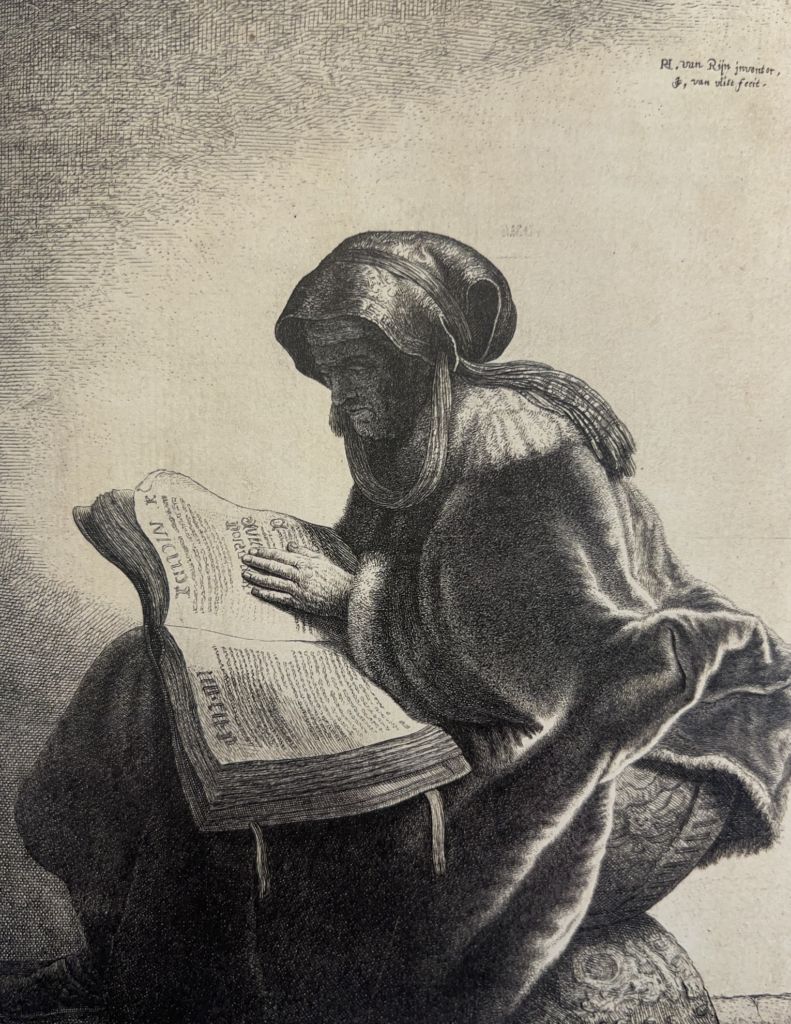 Vieille femme lisant, Jan Georg van Vliet d'après Rembrandt, Musée d'art et d'histoire, Genève 